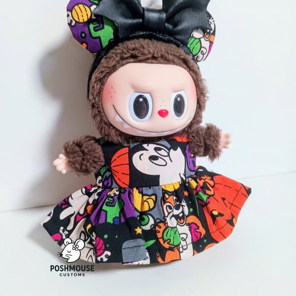 Disney Halloween Mickey Pumpkin Handmade Dress with Minnie Ears Labubu Outfit - Picture 8 of 9